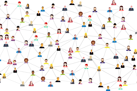 Das Bild steht stellvertrend für die Aufgaben innerhalb der Abteilung I des Landesamtes für Steuern und Finanzen. Darauf abgebildet sind Piktogramme von Menschen, welche mit Linien miteinander verbunden und vernetzt sind. Das weist auf die zentrale Aufgab
