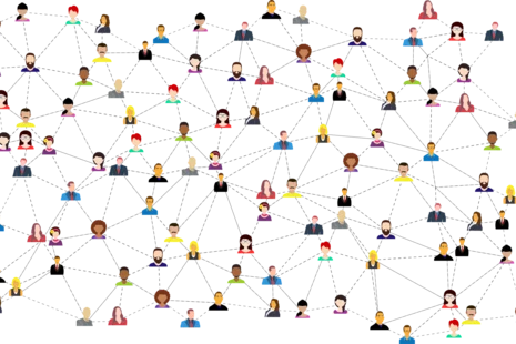 Das Bild steht stellvertrend für die Aufgaben innerhalb der Abteilung I des Landesamtes für Steuern und Finanzen. Darauf abgebildet sind Piktogramme von Menschen, welche mit Linien miteinander verbunden und vernetzt sind. Das weist auf die zentrale Aufgab